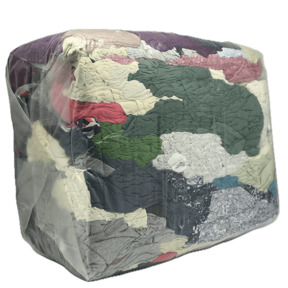 Premium Industrieputzlappen: Bunte Trikotware in 10 kg Presspackung. Saugstark, reißfest und ideal für Werkstatt & Großhandel.