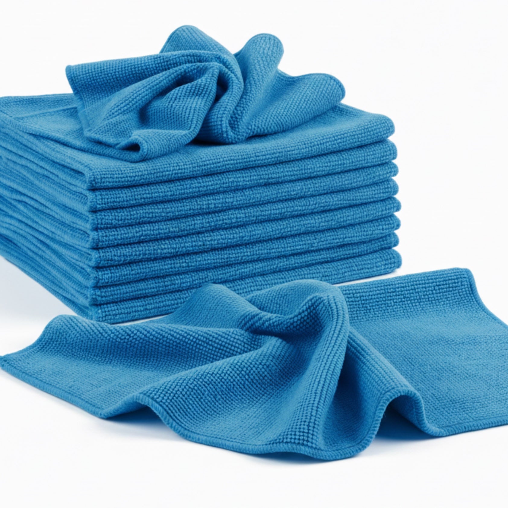 PROFI-Microfasertuch Set Blau 40x40cm: Hochleistungstücher (300 g/m²) für Haushalt & Gewerbe. Saugstarkes Allrounder Putztuch mit Overlock-Naht, waschbar bis 95 Grad und trockner geeignet für Büro, Glas & Oberflächen.