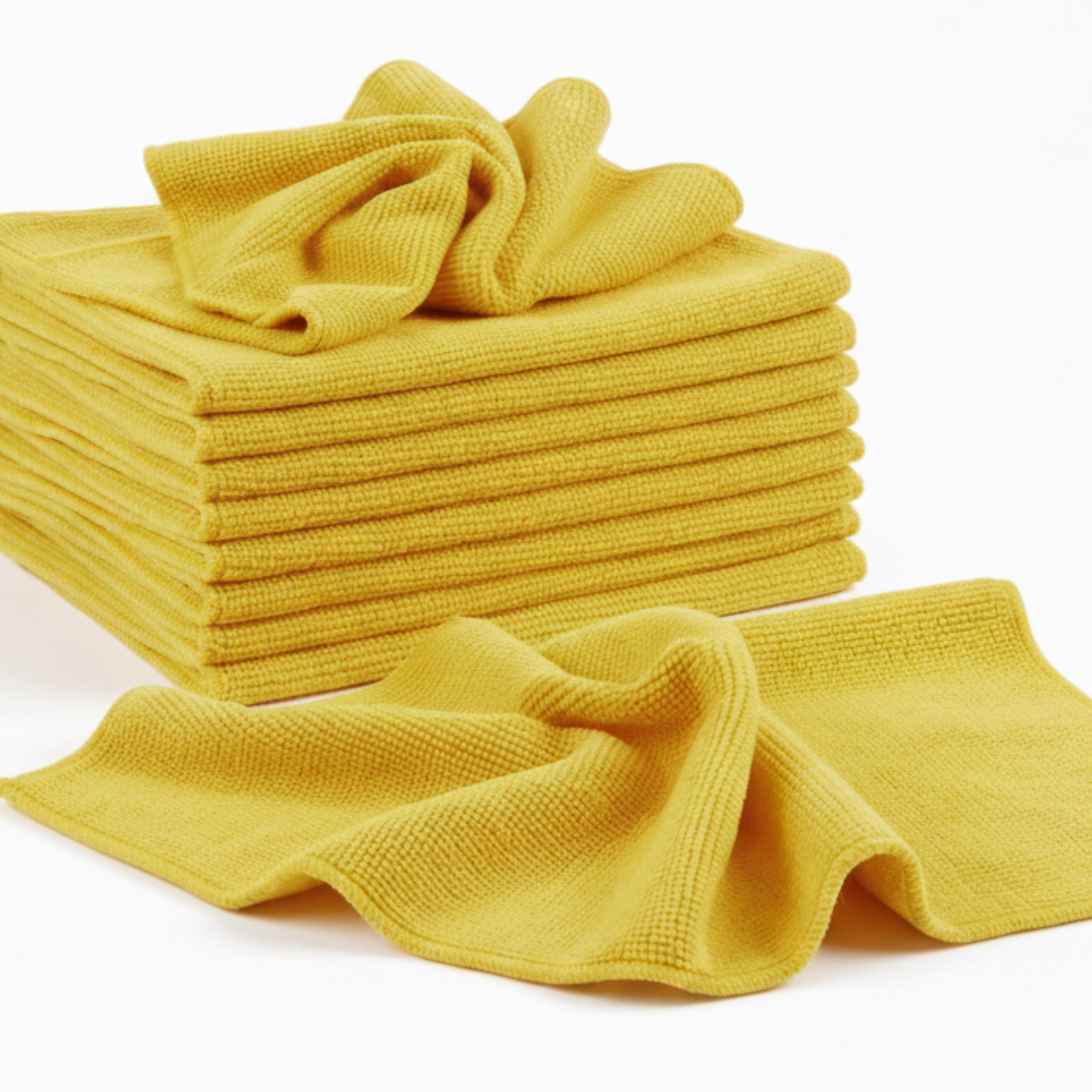 PROFI Microfasertücher Gelb 40x40cm, 300g/m² Putztücher für Küche, Gastronomie und Reinigung, bis 95°C waschbar & trocknergeeignet, Reinigungstuch Set für Lebensmittelbereiche.