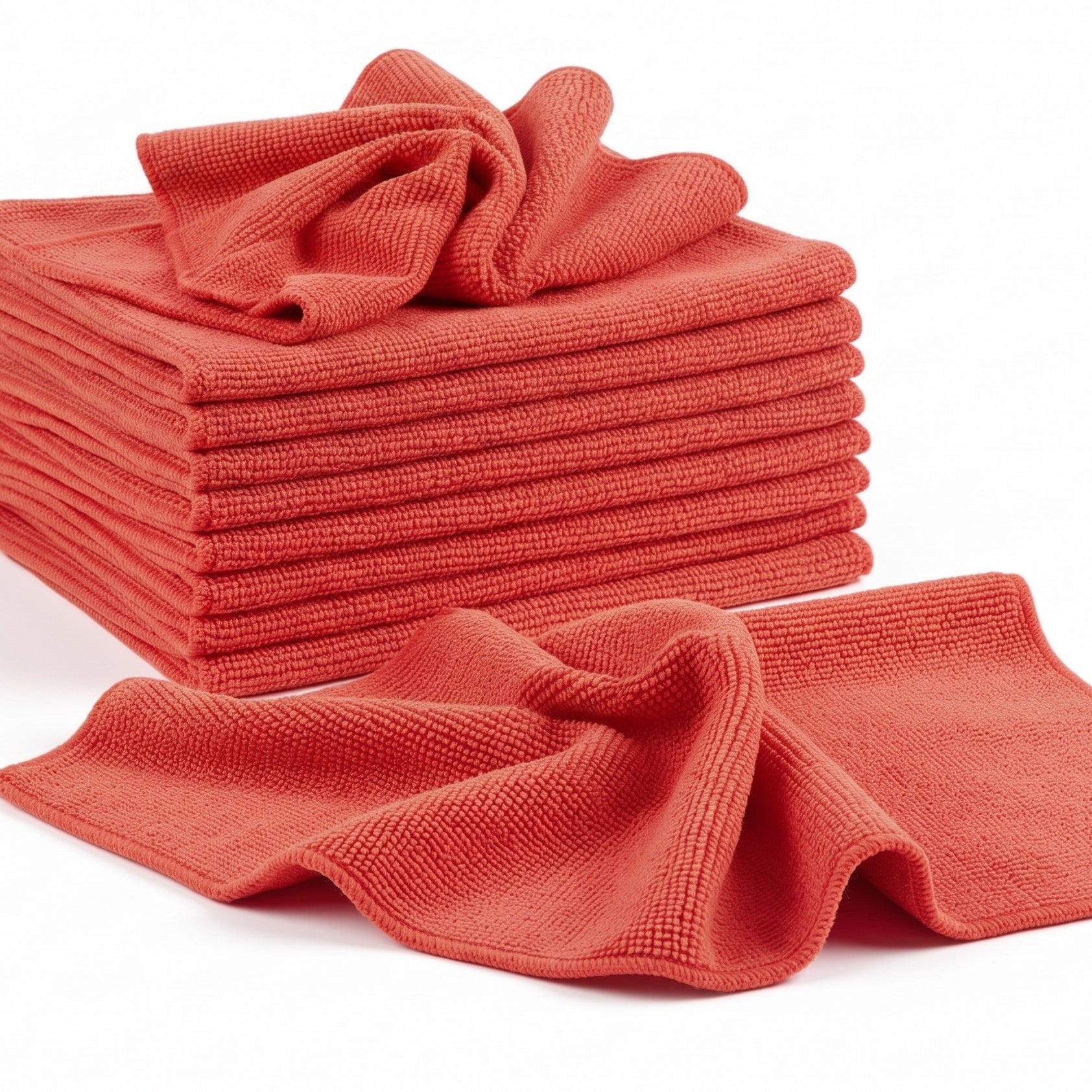 PROFI Microfasertücher Rot 40x40cm, 300g/m² Putztücher für WC & Sanitär, robuste Overlock-Naht, bis 95°C waschbar & trocknergeeignet, Reinigungstuch Set für Gewerbe.