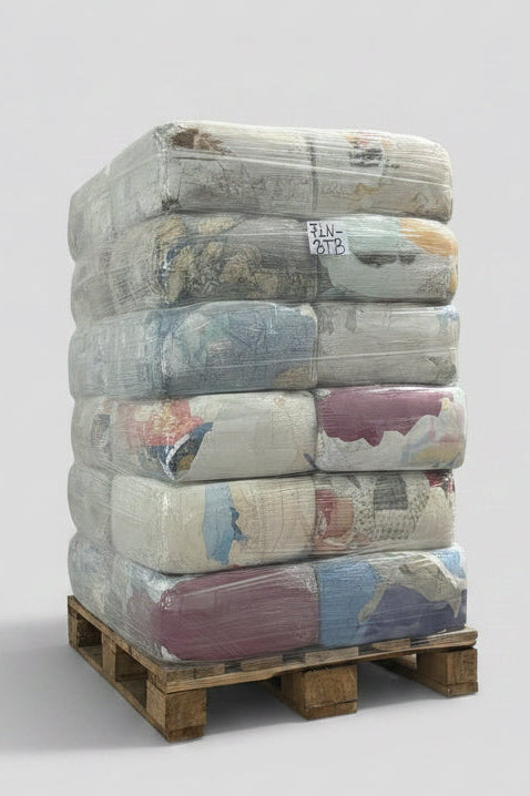 300 kg Industrieputzlappen Flanell Bettwäsche bunt . 30 Presswürfel mit jeweils 10kg