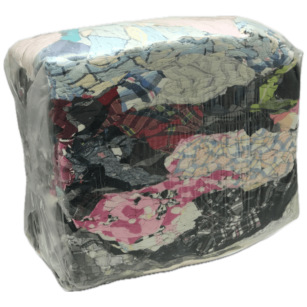 Bunte Flanell-Putzlappen (10 kg Würfel) – extra weiche Qualität für empfindliche Oberflächen im Gewerbe.