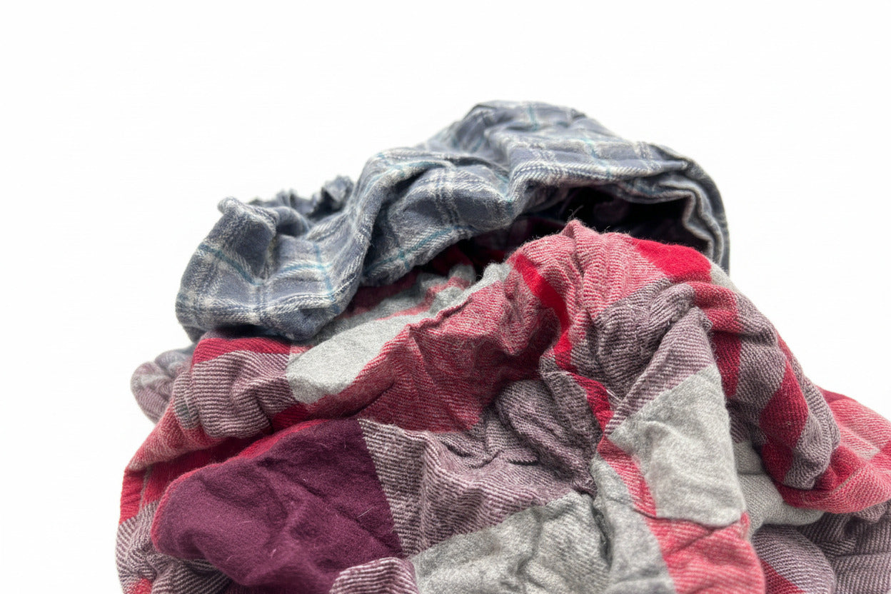 Bunte Flanell-Industrieputzlappen – Kosteneffiziente 10 kg Großhandel-Packung für Werkstattbedarf.