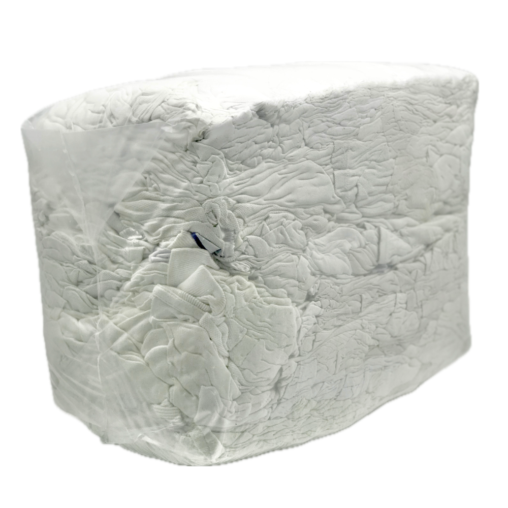 Weiße Trikot-Industrieputzlappen, 10 kg Packung –  Profi-Qualität für präzise Reinigungs- und Polierarbeiten.