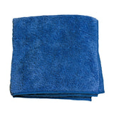 Blaues Profi-Mikrofasertuch Flausch mit verstärktem Rand für die Autopflege und Gebäudereinigung, perfekt für Badezimmer Armaturen.