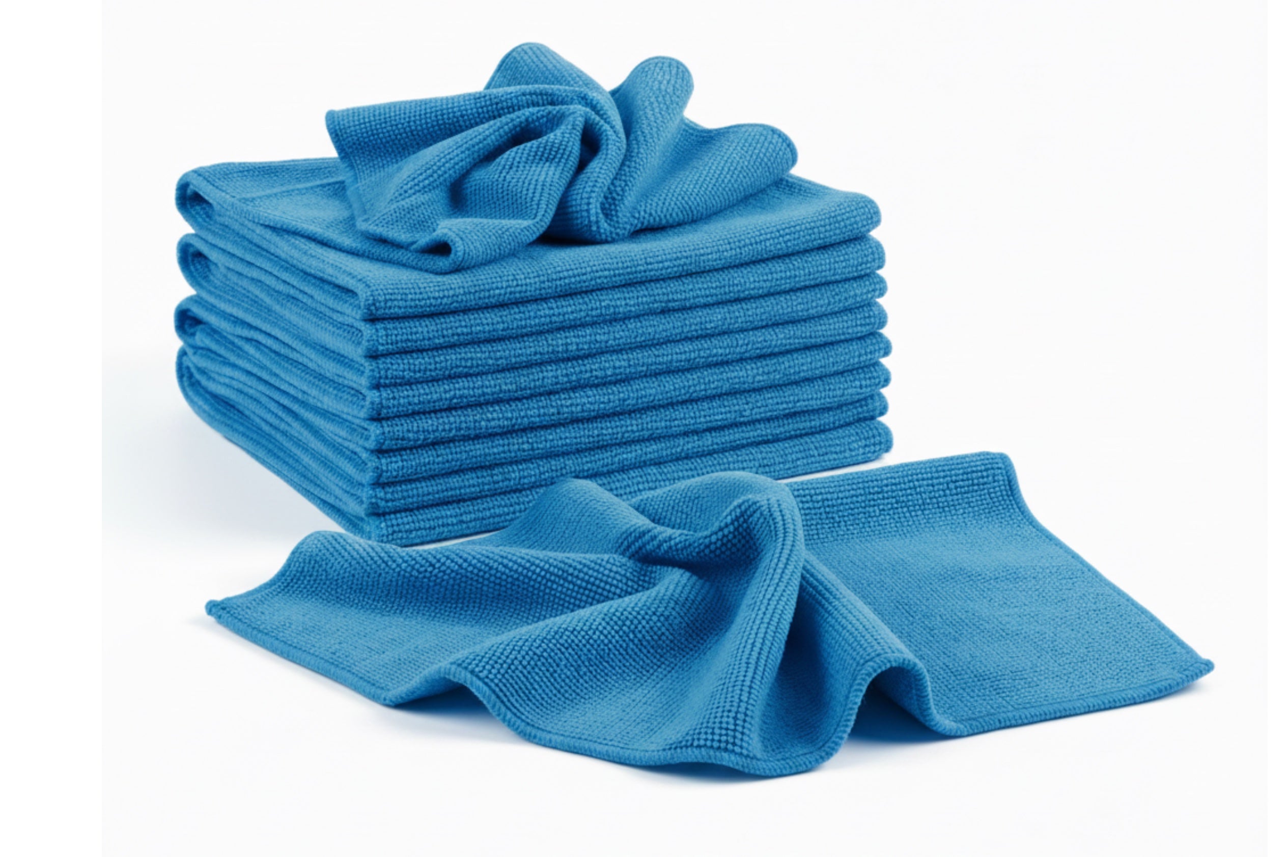 PROFI-Microfasertuch Set Blau 40x40cm: Hochleistungstücher (300 g/m²) für Haushalt & Gewerbe. Saugstarkes Allrounder Putztuch mit Overlock-Naht, waschbar bis 95 Grad und trockner geeignet für Büro, Glas & Oberflächen.