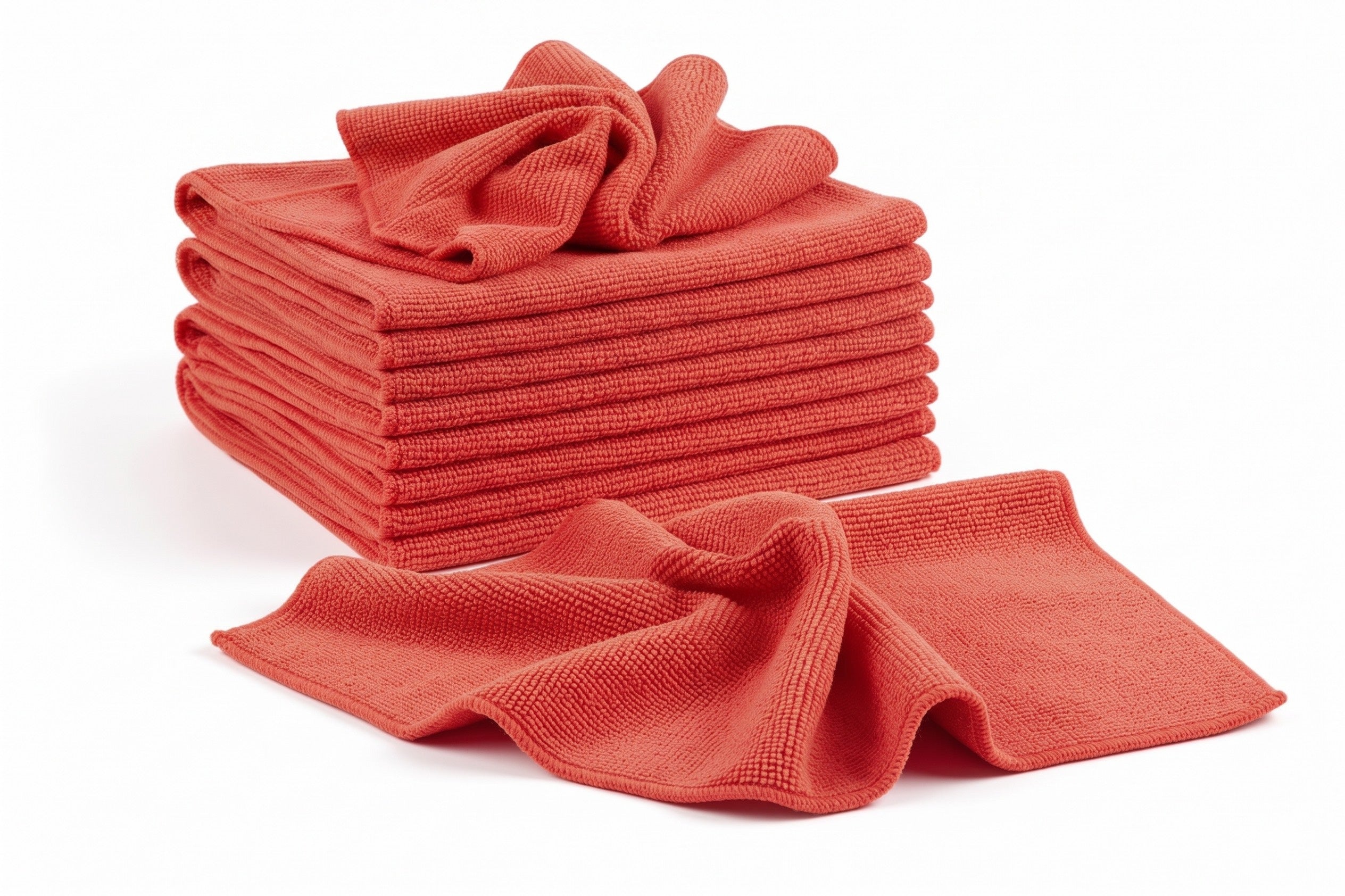 PROFI Microfasertücher Rot 40x40cm, 300g/m² Putztücher für WC & Sanitär, robuste Overlock-Naht, bis 95°C waschbar & trocknergeeignet, Reinigungstuch Set für Gewerbe.