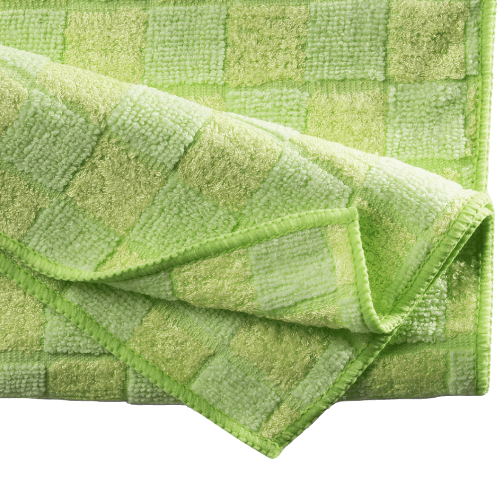 Umweltfreundliches grünes Bambus-Reinigungstuch 40x40 cm, antibakteriell und nachhaltig.